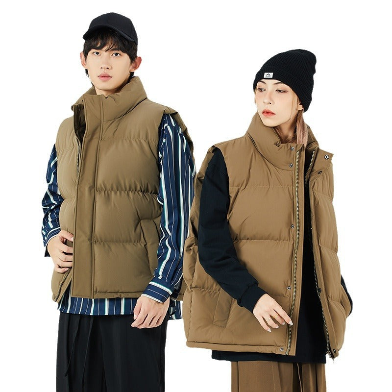 Veste en coton rembourré sans manches de couple tendance