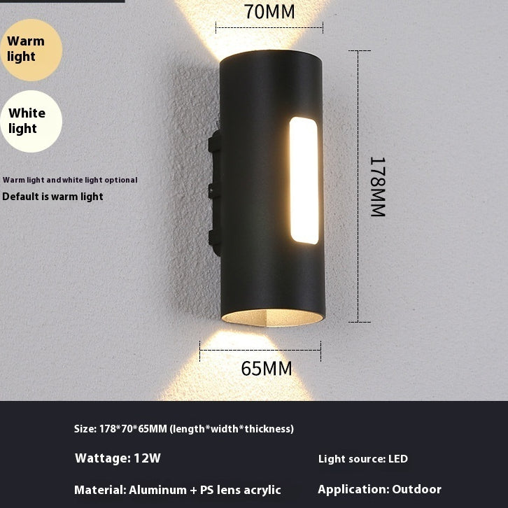 Lampe murale extérieure Led double tête vers le haut et vers le bas lumineux