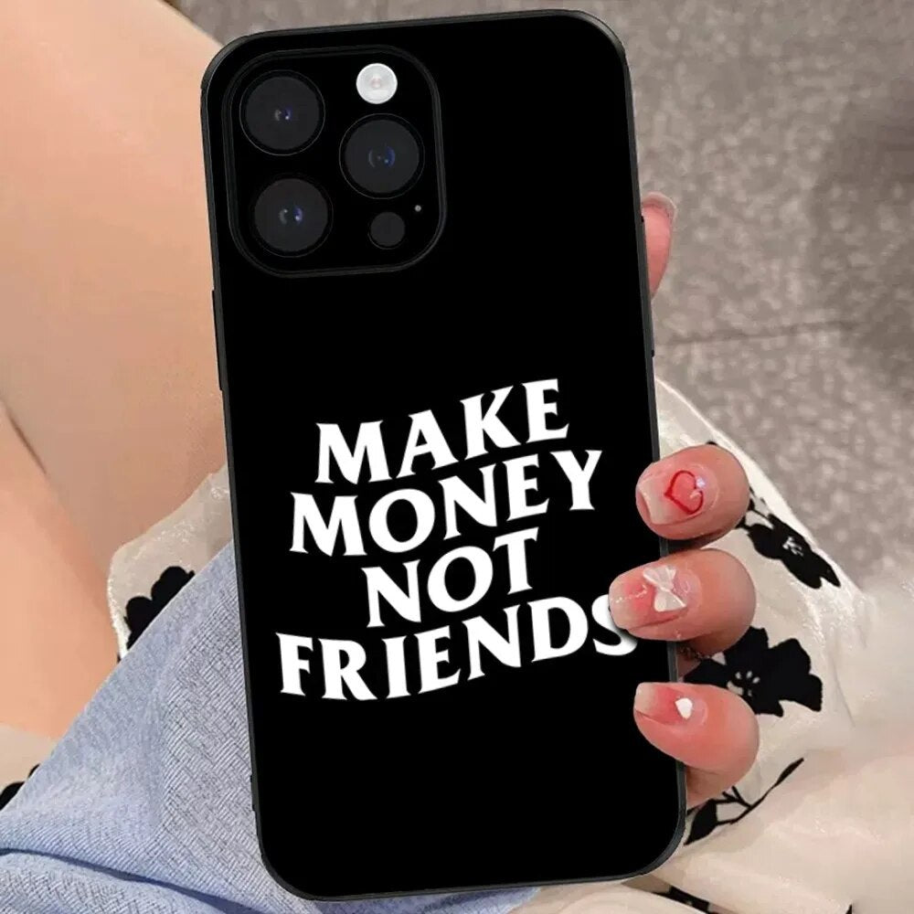 Cas de téléphone argent anglais noir