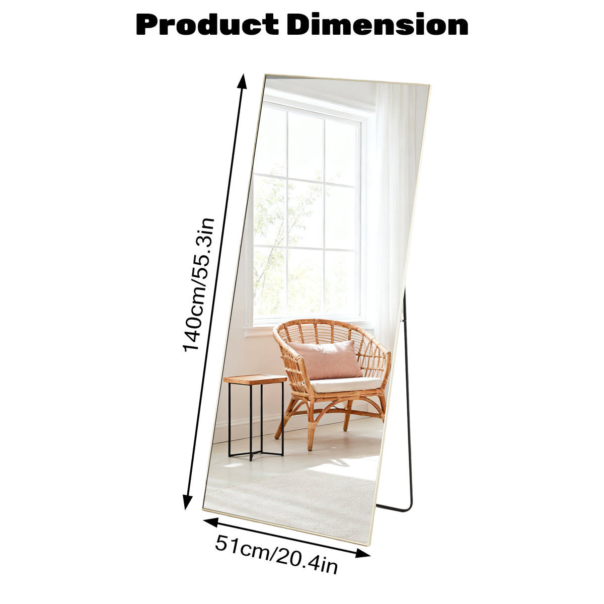 Rectangle Miroir pleine longueur