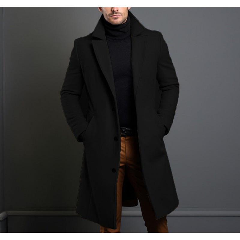 Manteau de tranchée de longueur moyenne pour hommes