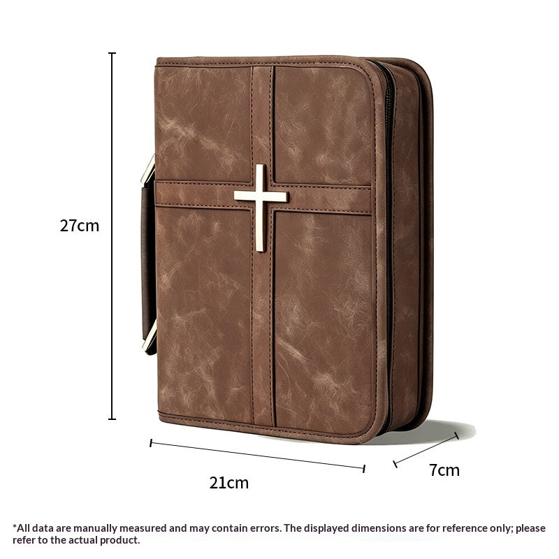 Grand-Capacité Multi-Compartment Livre de prière Couverture PU Ecriture Sac de rangement