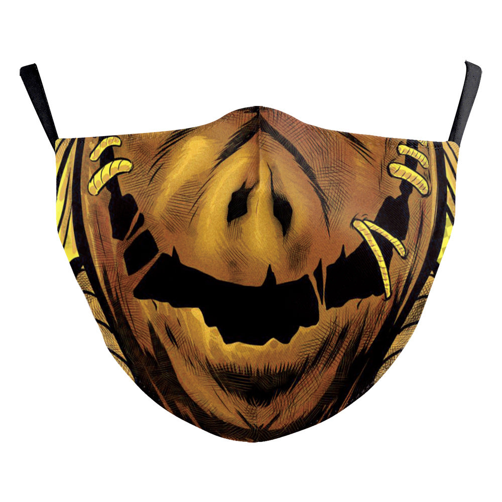 Halloween impression numérique drôle Horreur visage double couche masque de poussière
