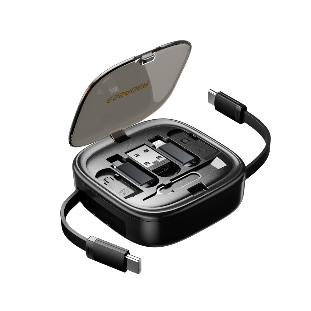 Data Cable Flexible Wire Storage 60W charge rapide Multi-fonction Mobile Téléphone Charger In