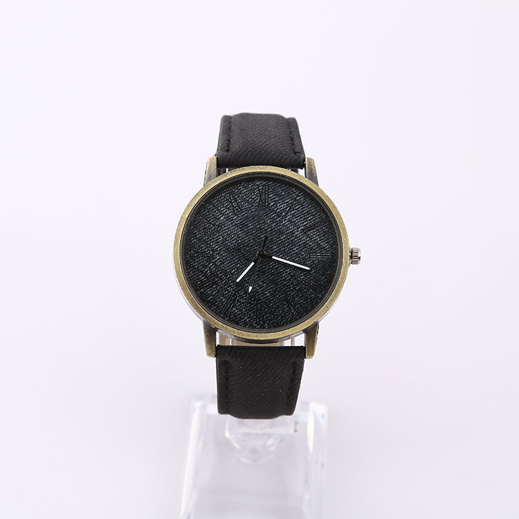 Montre Quartz Ceinture Denim Casual Femme