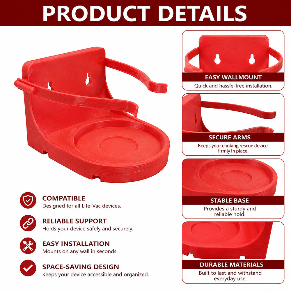 Durable ABS Red étouffant dispositif de sauvetage Support mural Airway Clearance Tool Hol stockage