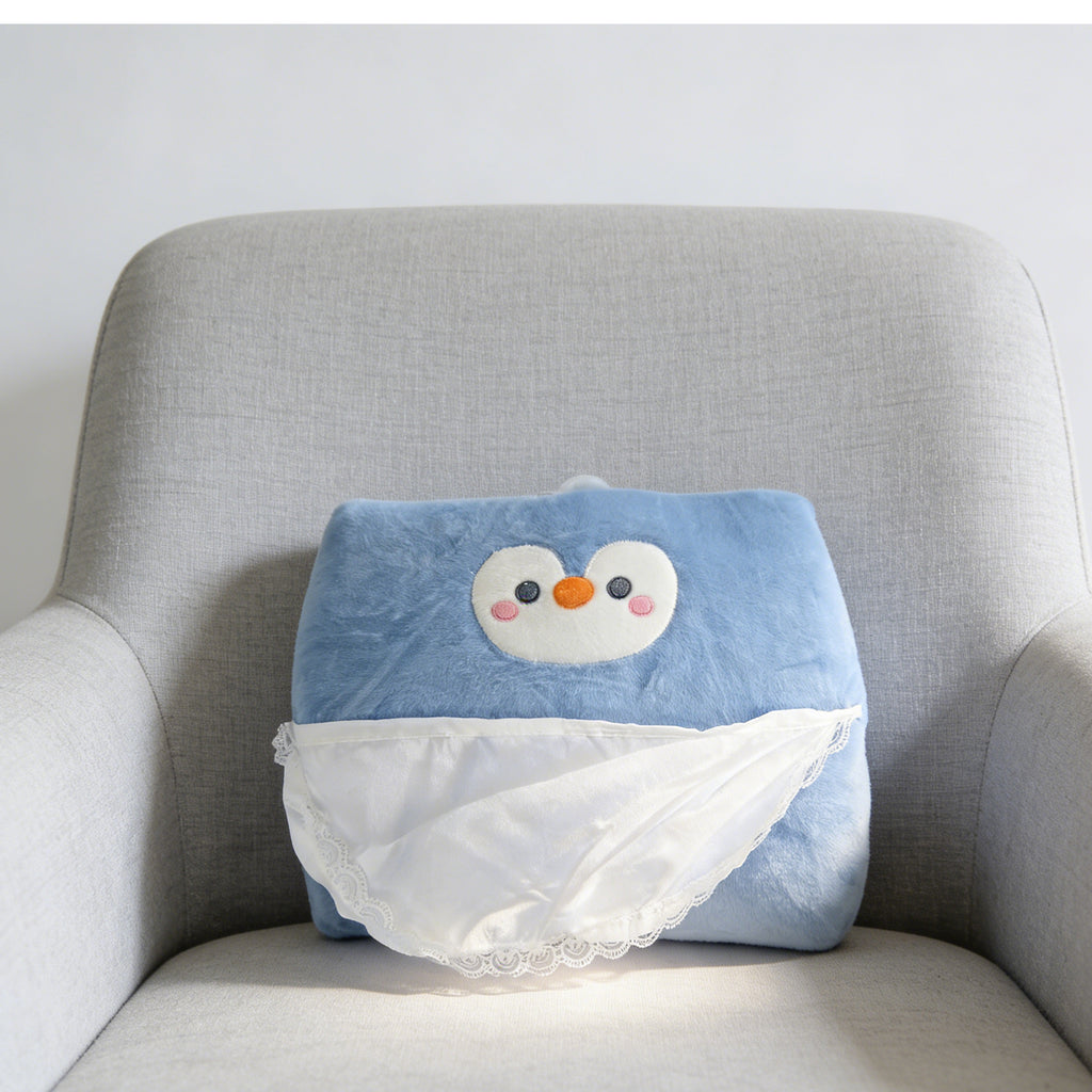 Pingouin dos oreiller-bleu