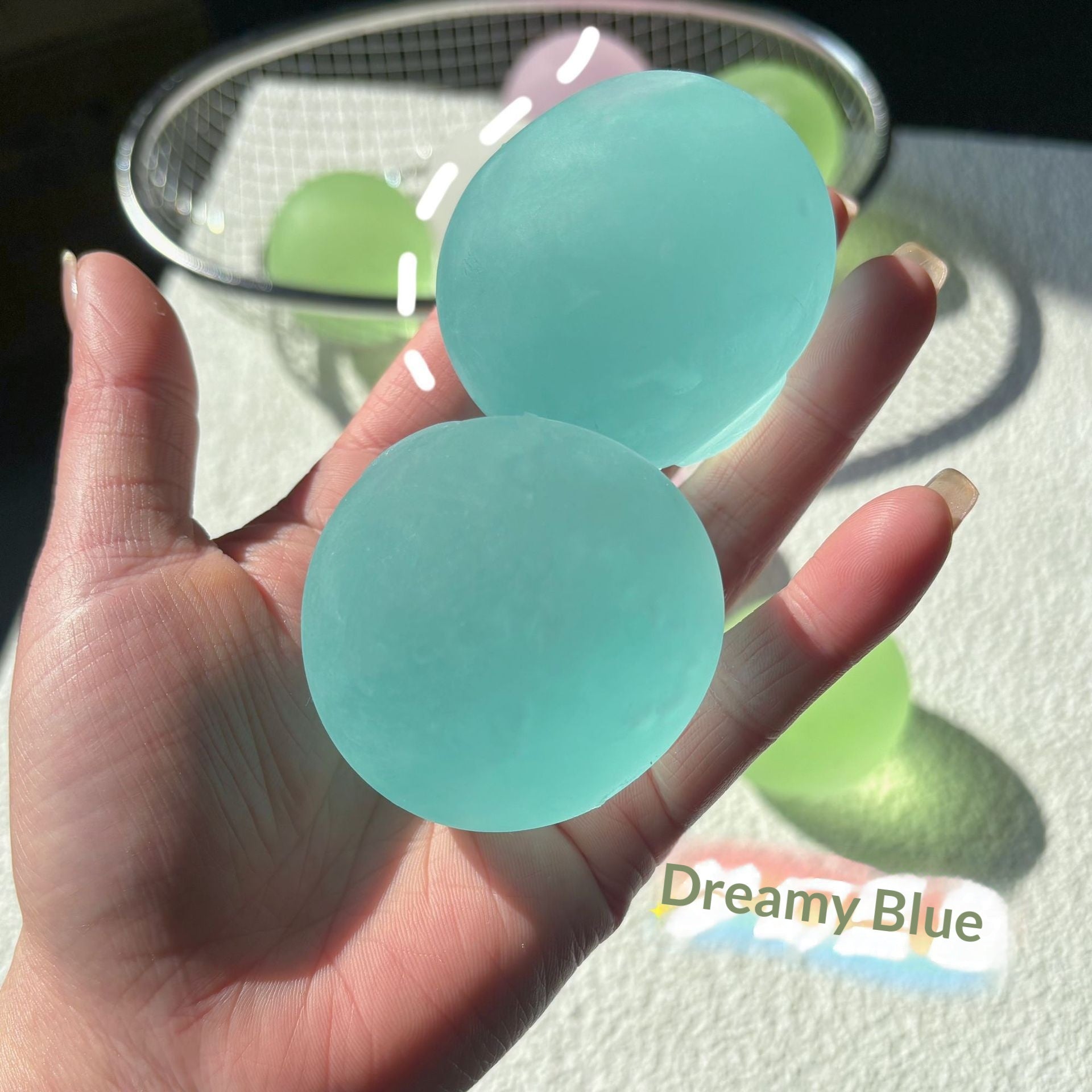 Huile de coco Bleu Translucide Malt Candy Stress Relief Toy