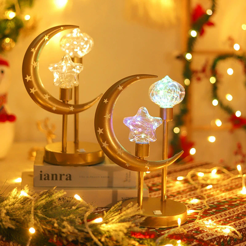 LED de Noël étoile double tête et lumière de la lune