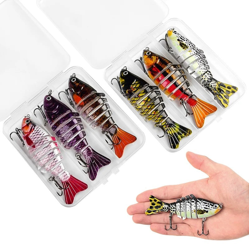 Aile artificielle 3PCSbox Aile multi-section Lure de poisson