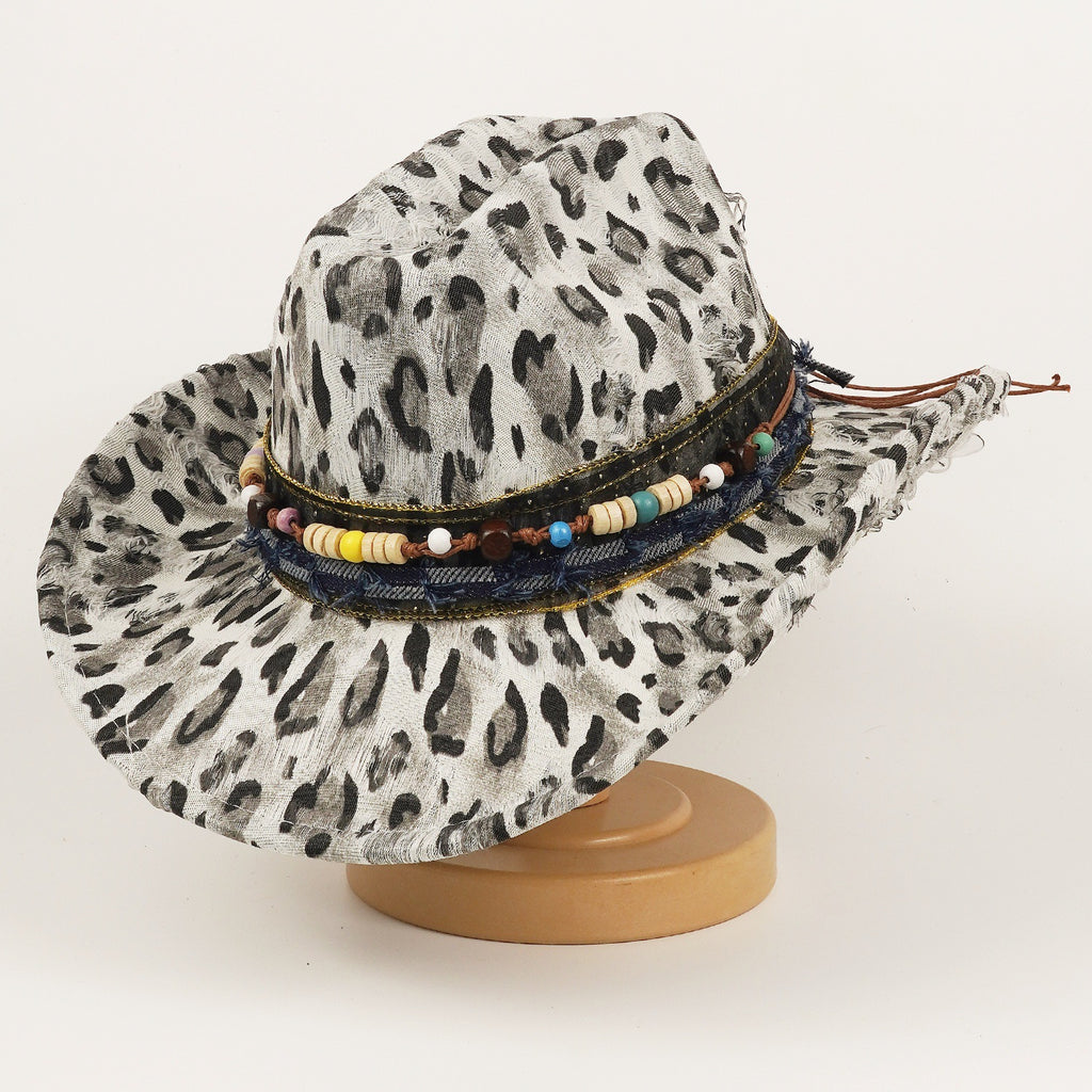 Chapeau en laine de style ethnique féminin Leopard