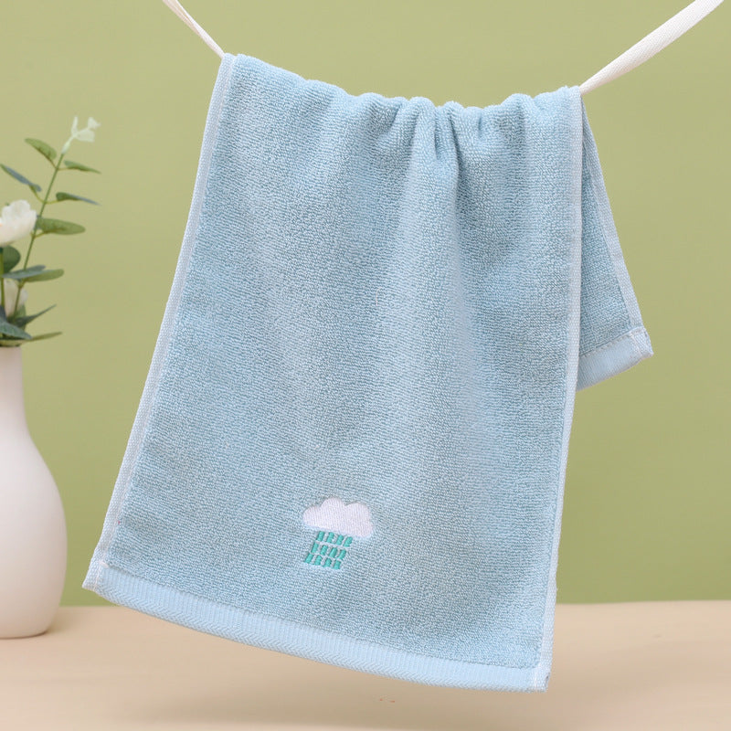 Cute Kids Solid Color Cotton Absorbent Washbasin Towel