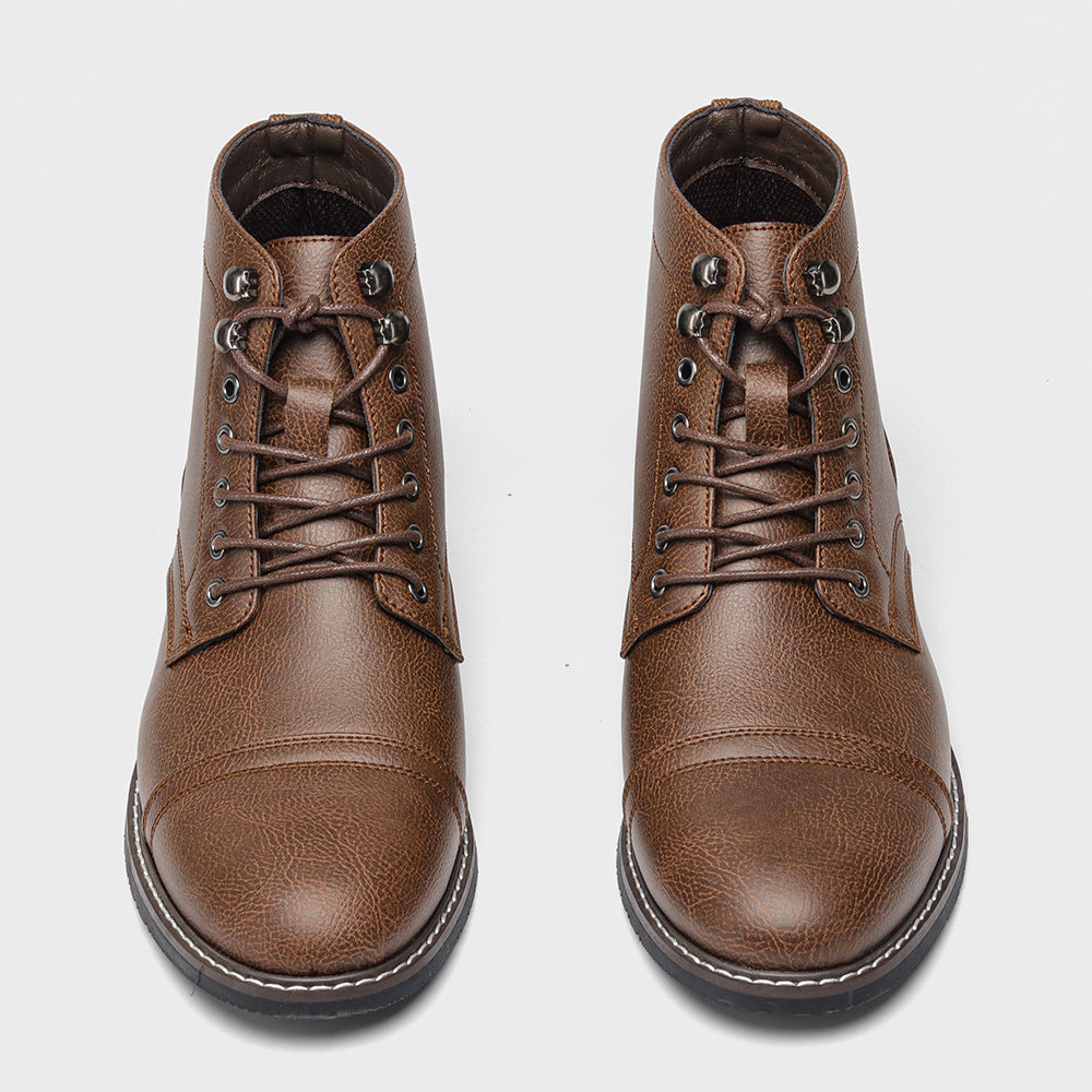 Bottes en cuir casual vintage homme