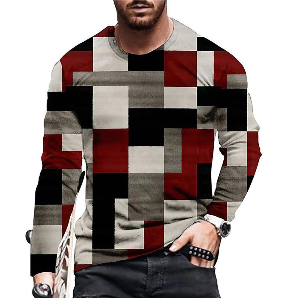 T-shirt homme 3D numérique imprimé ronde de la mode de cou