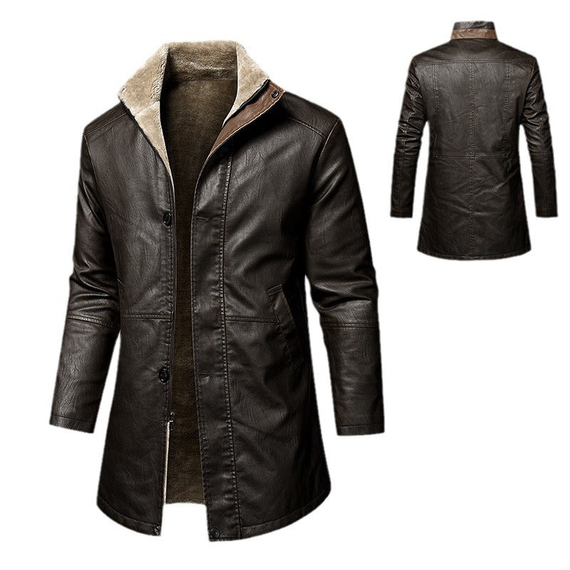 Cuir Homme Extended Plus Taille Manteau en Cuir PU Homme