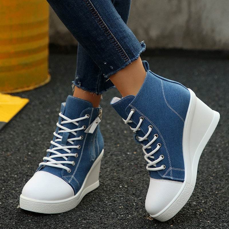 Femmes Mode Versatile Haut-Haut Casual Chaussures en toile