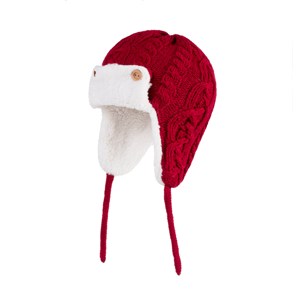 Chapeau en laine pour enfants avec protection de l'oreille en velours