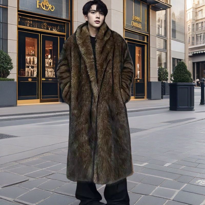 Manteau de fourrure pour hommes imperméable au vent et à la chaleur