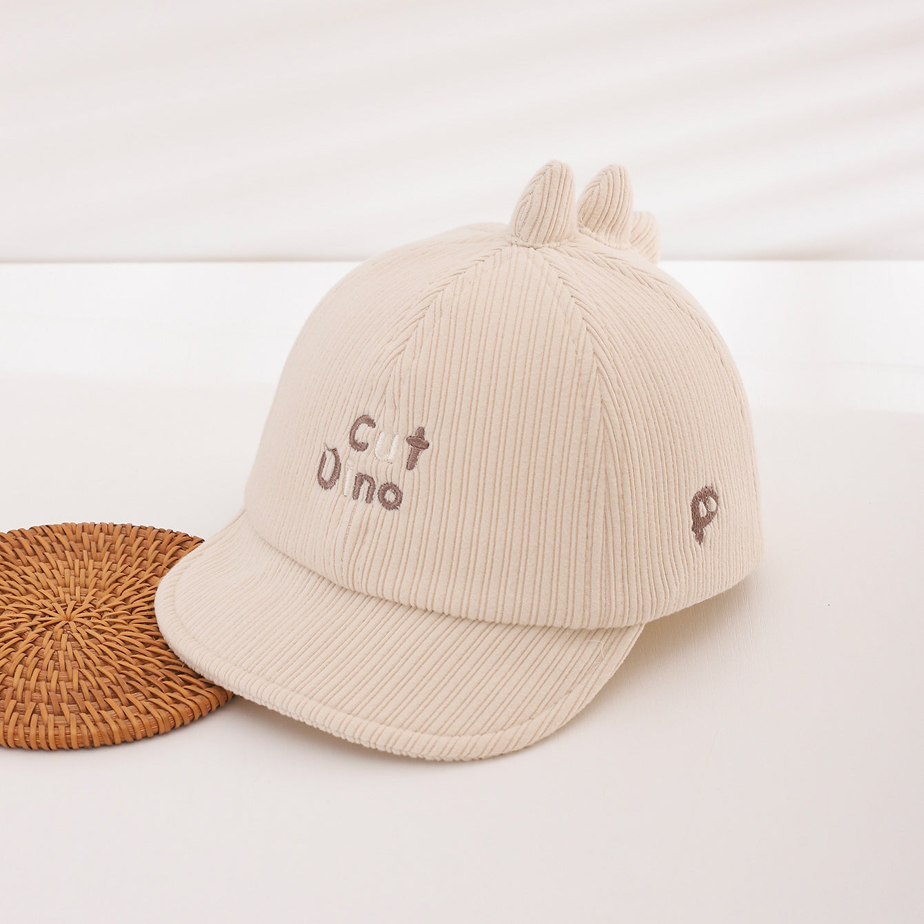 Garçons et filles Corduroy rayé lettre brodée Motif de baseball avec une bande supérieure S