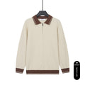 Haut casual de couleur solide homme avec lapel et demi-zip