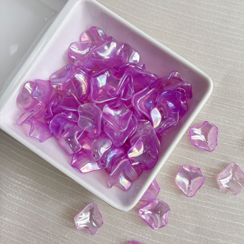 Perles de feuille de lotus à bourrelet transparentes à deux tons Glow-in-the-Dark