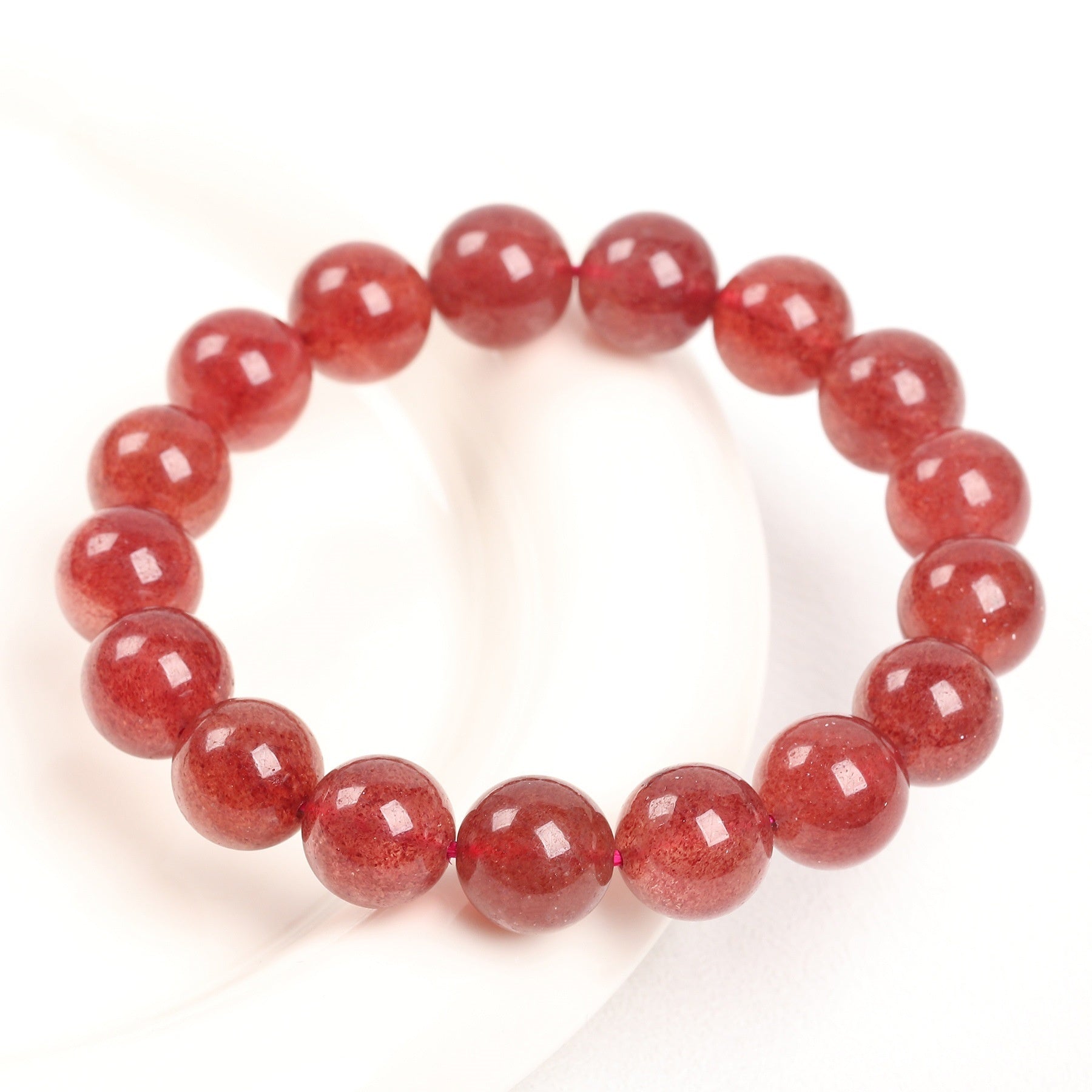 Bracelet à quartz fraise naturel