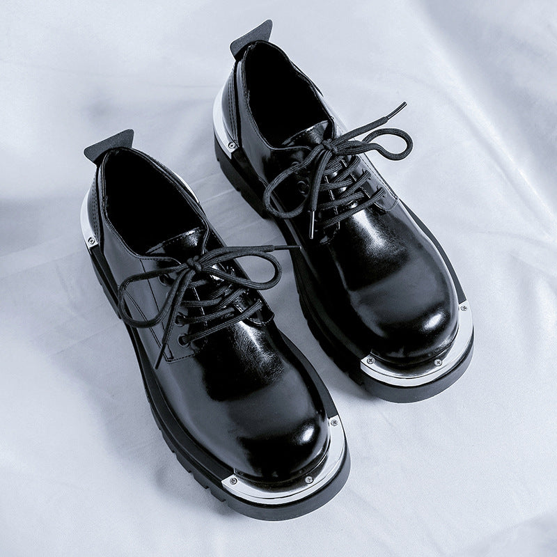 Chaussures en cuir pour hommes à semelle épaisse et mode