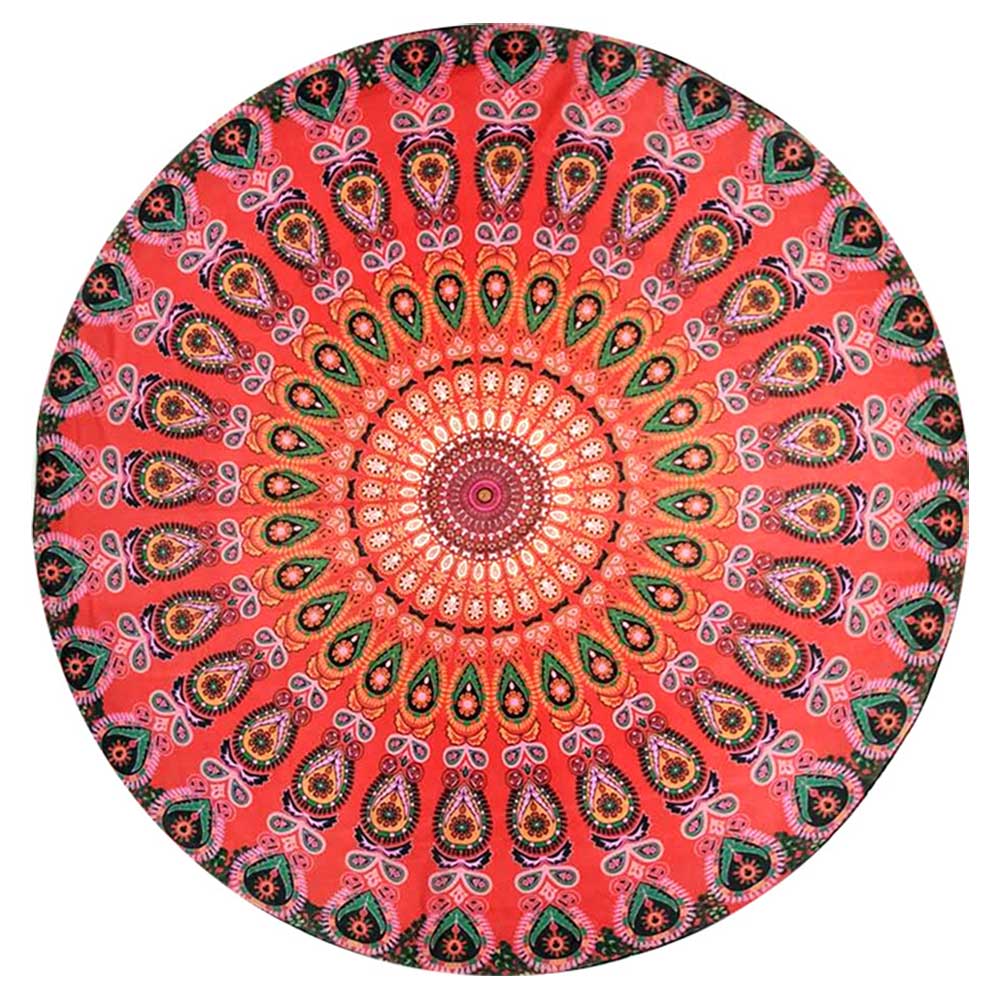 Tapis rond écharpe mandala tapisserie