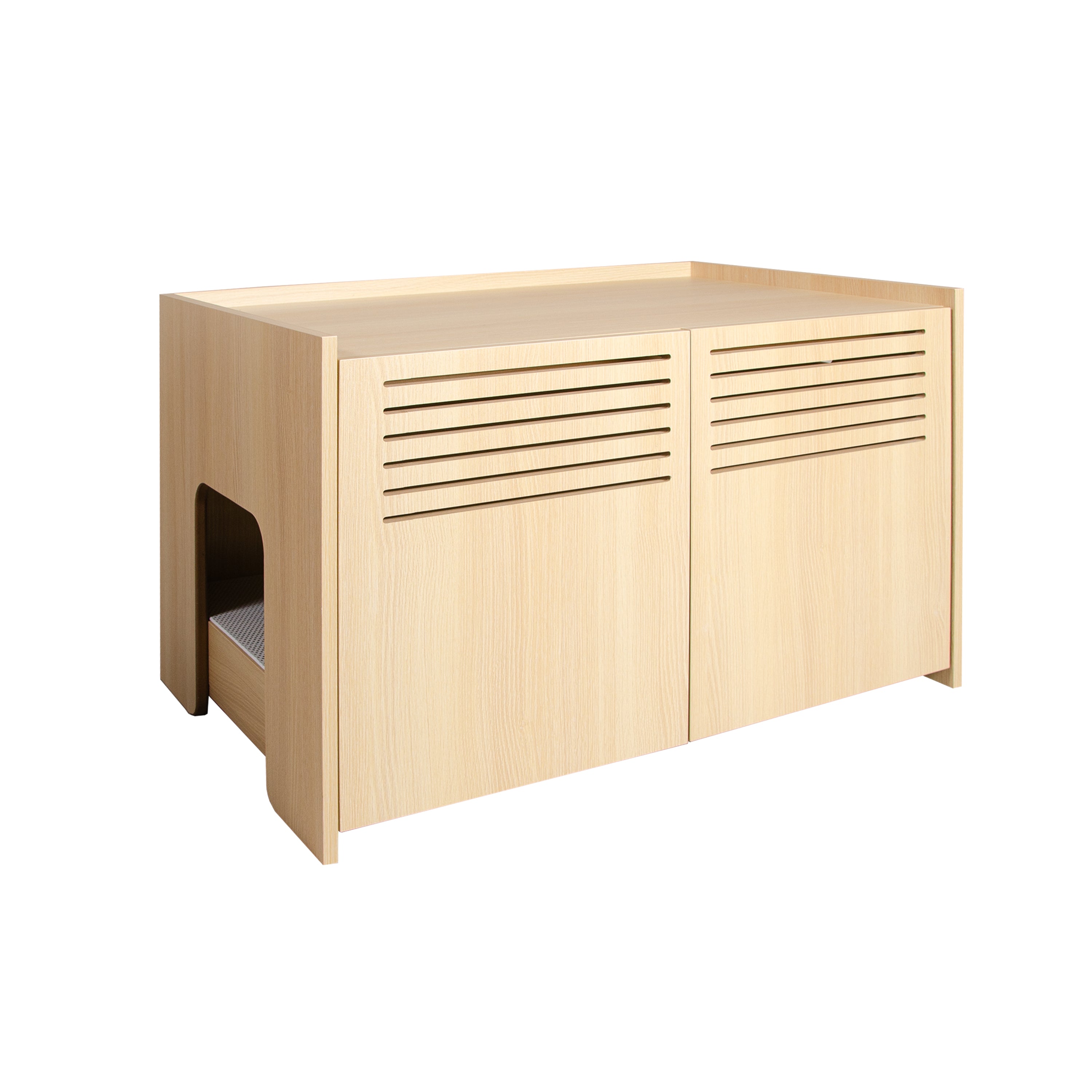 Maison de chat en bois moderne avec paillasson