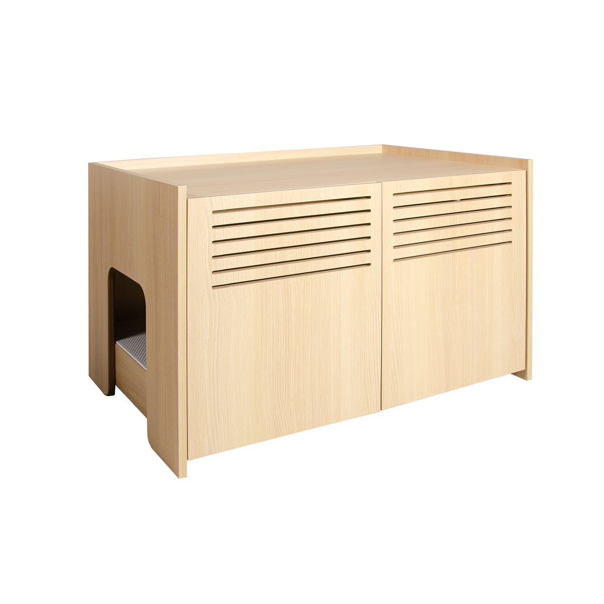 Maison de chat en bois moderne avec paillasson