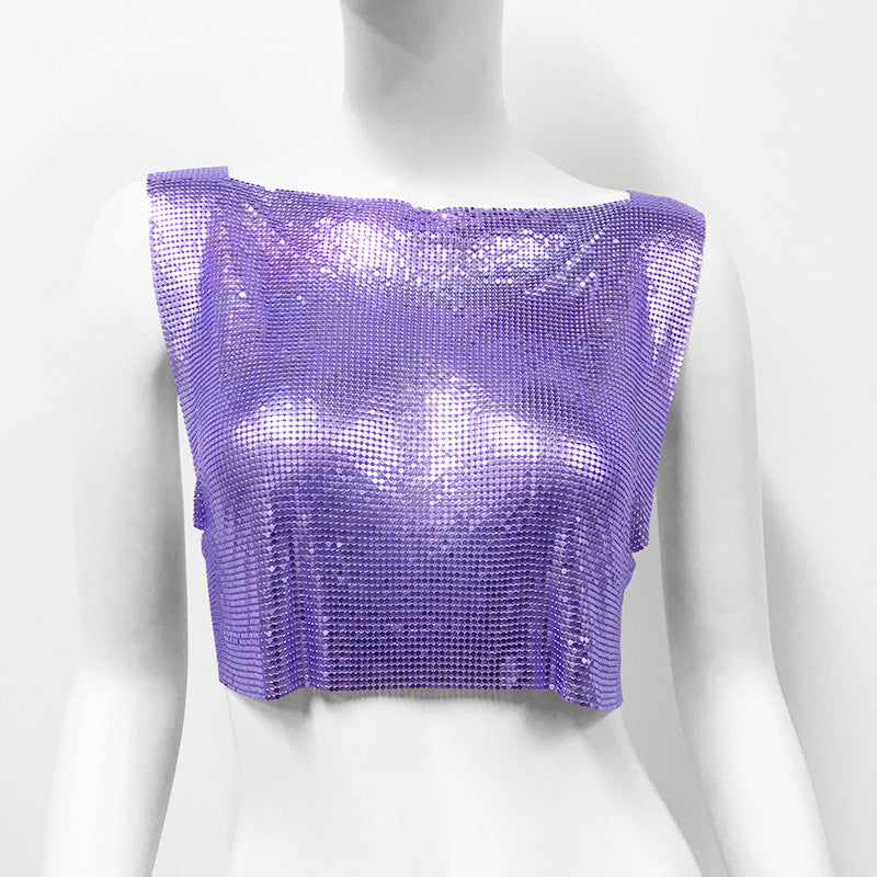 Les paillettes en métal pour femmes Top Veste de style doux et épicé
