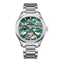 Montre homme avec un cadran mécanique transparent