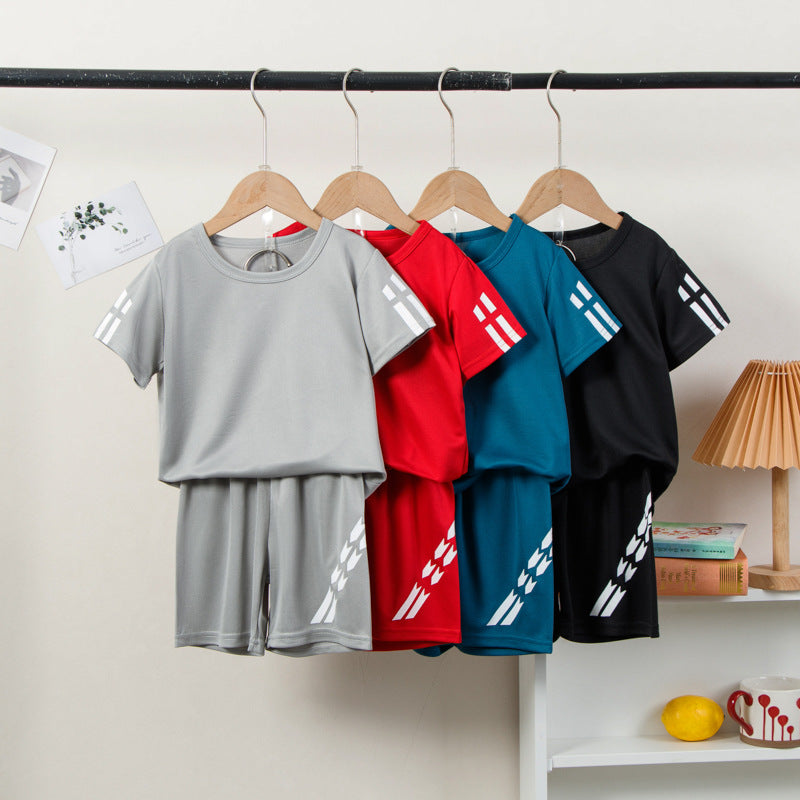 Vêtements de sport pour enfants à manches courtes à séchage rapide