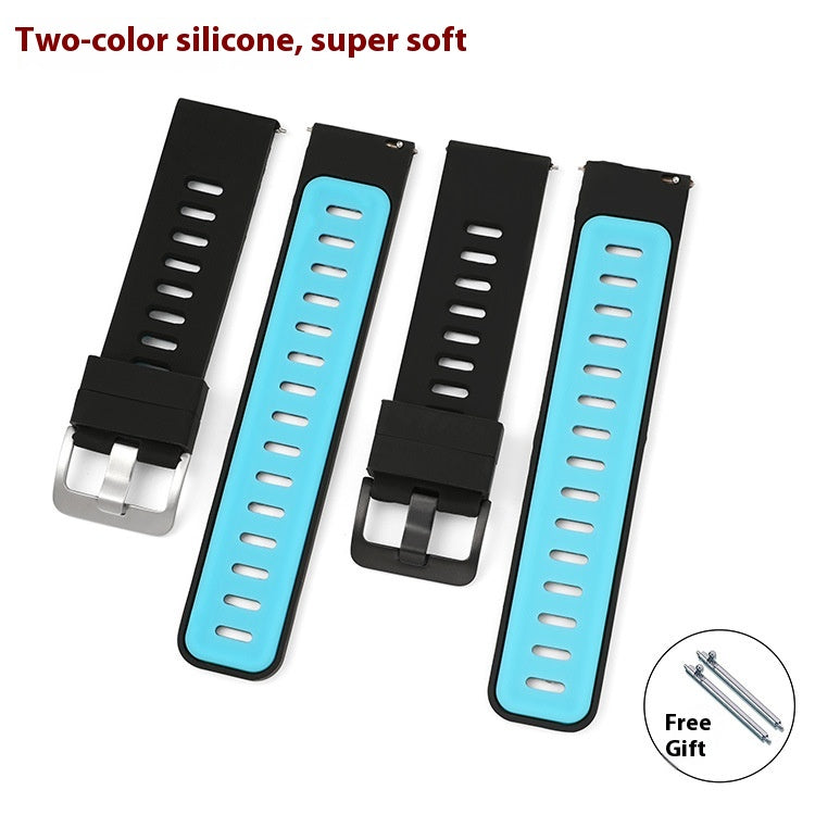 Bracelet en silicone Smart Watch bicolore 20 22mm