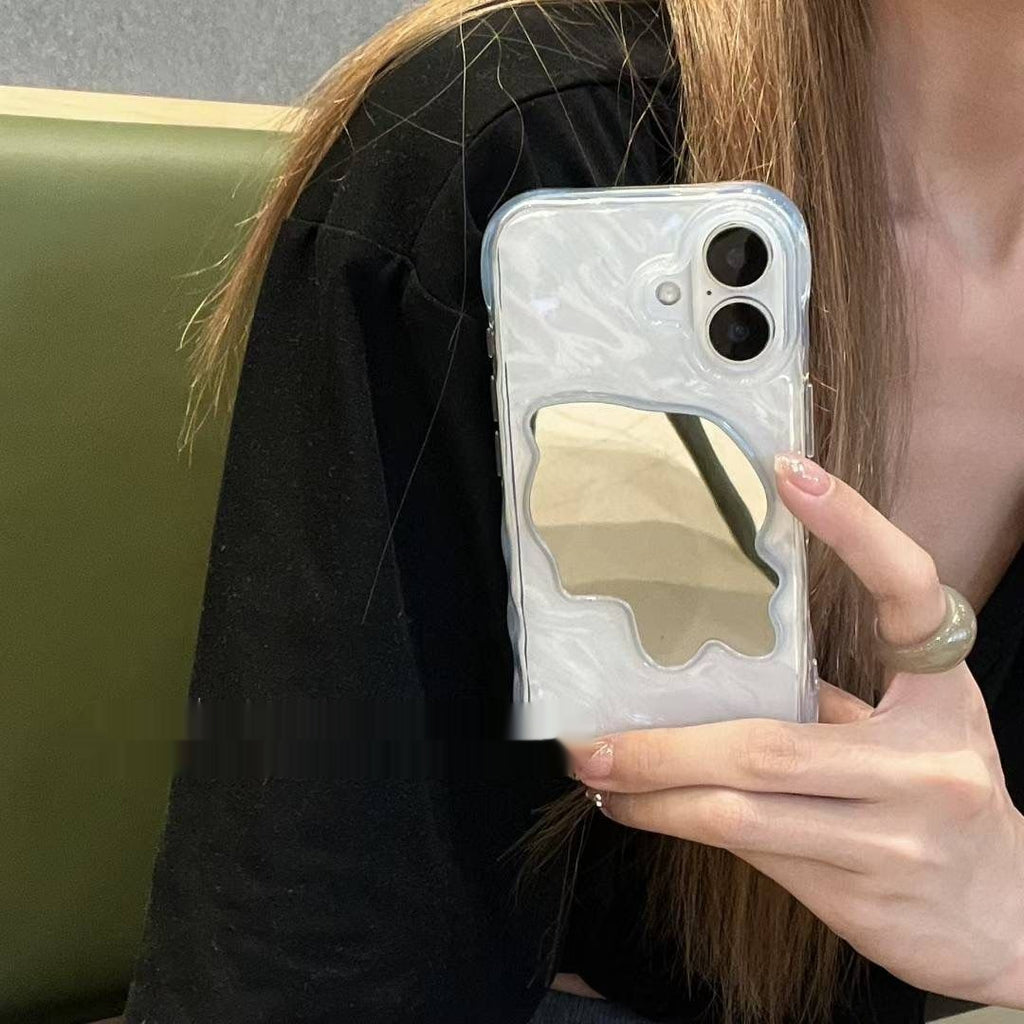 Simple boîtier de téléphone Ripple d'eau miroir de couleur solide