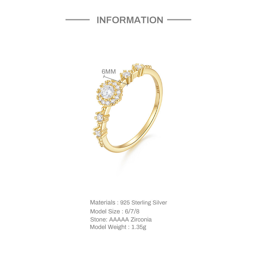 Entrée européenne et américaine Lux Flower Strass embeded Fermé 925 Argent Ro de haute qualité
