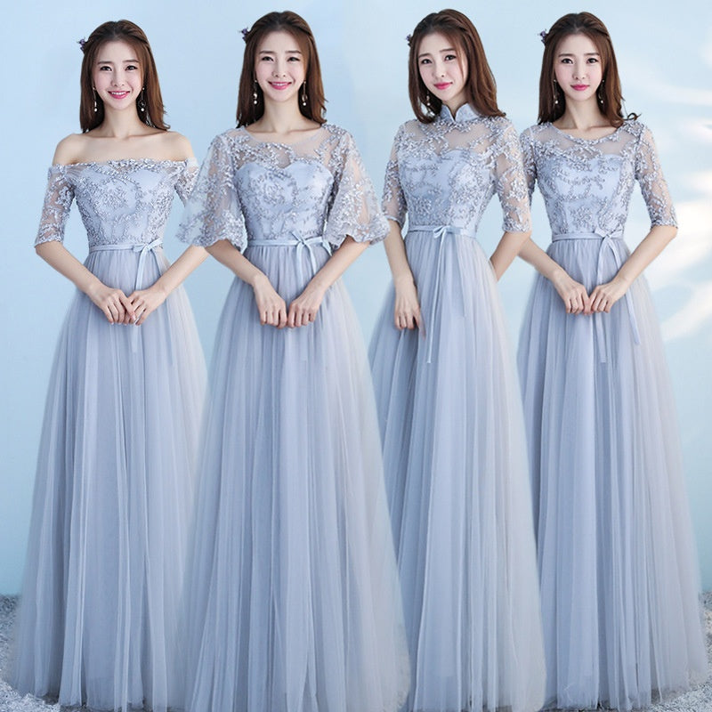 Longue robe de mariée bleue robe de mariée