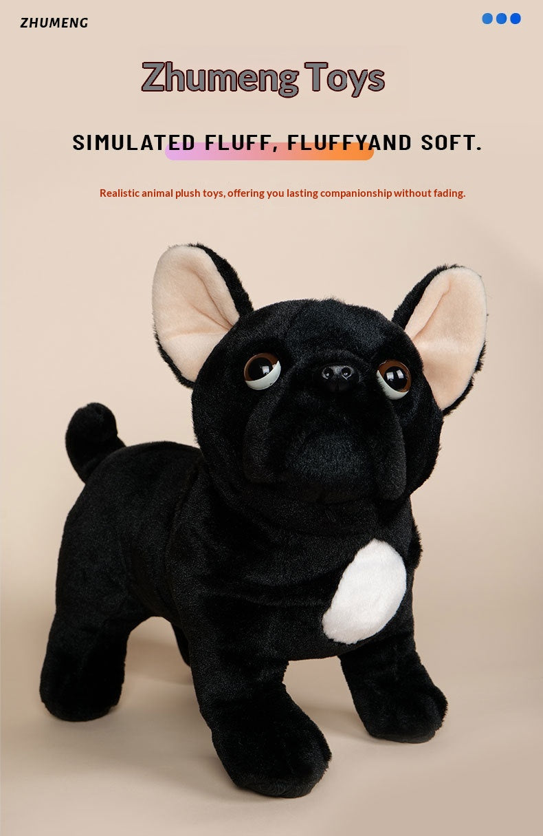 Poupée en peluche noire avec sac en maille