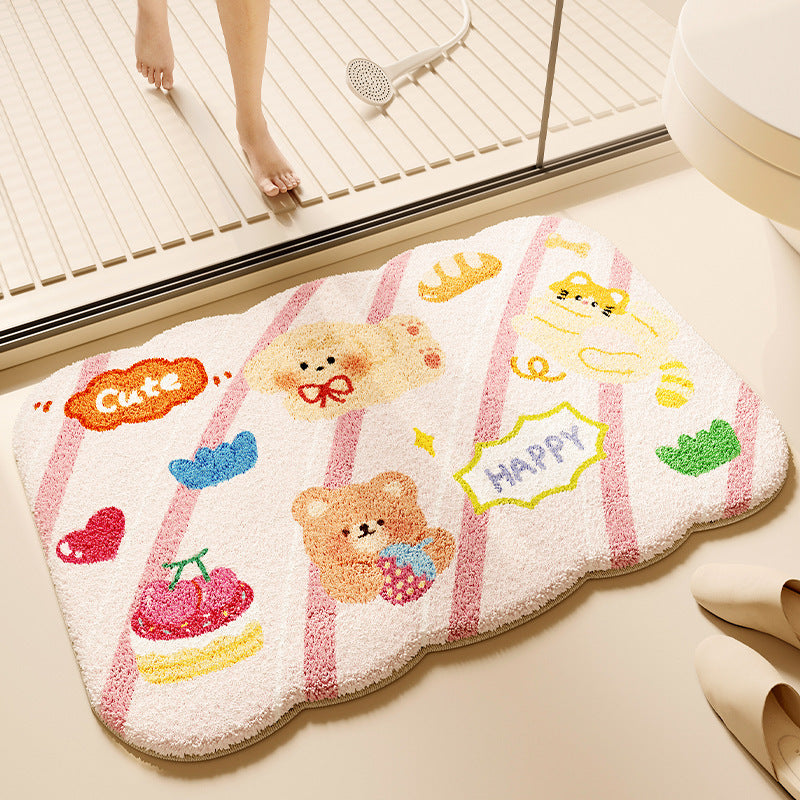 Tapis de salle de bain en peluche épais absorbant l'eau