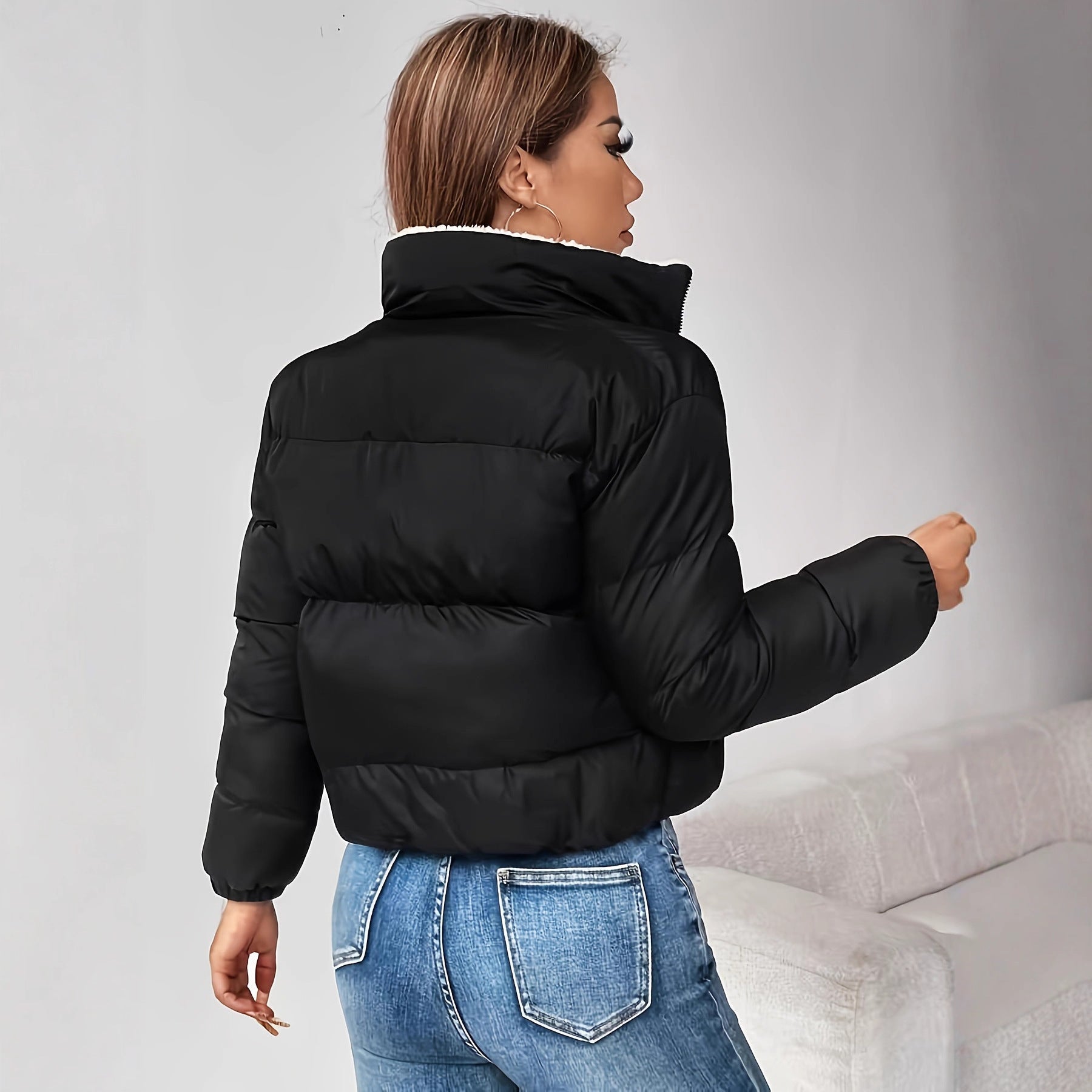 Veste casual de couleur unie pour femmes