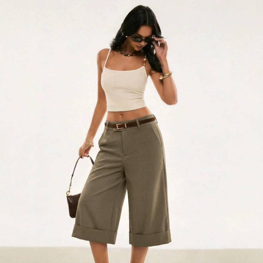Pantalons Midi Vintage haut de gamme pour femmes