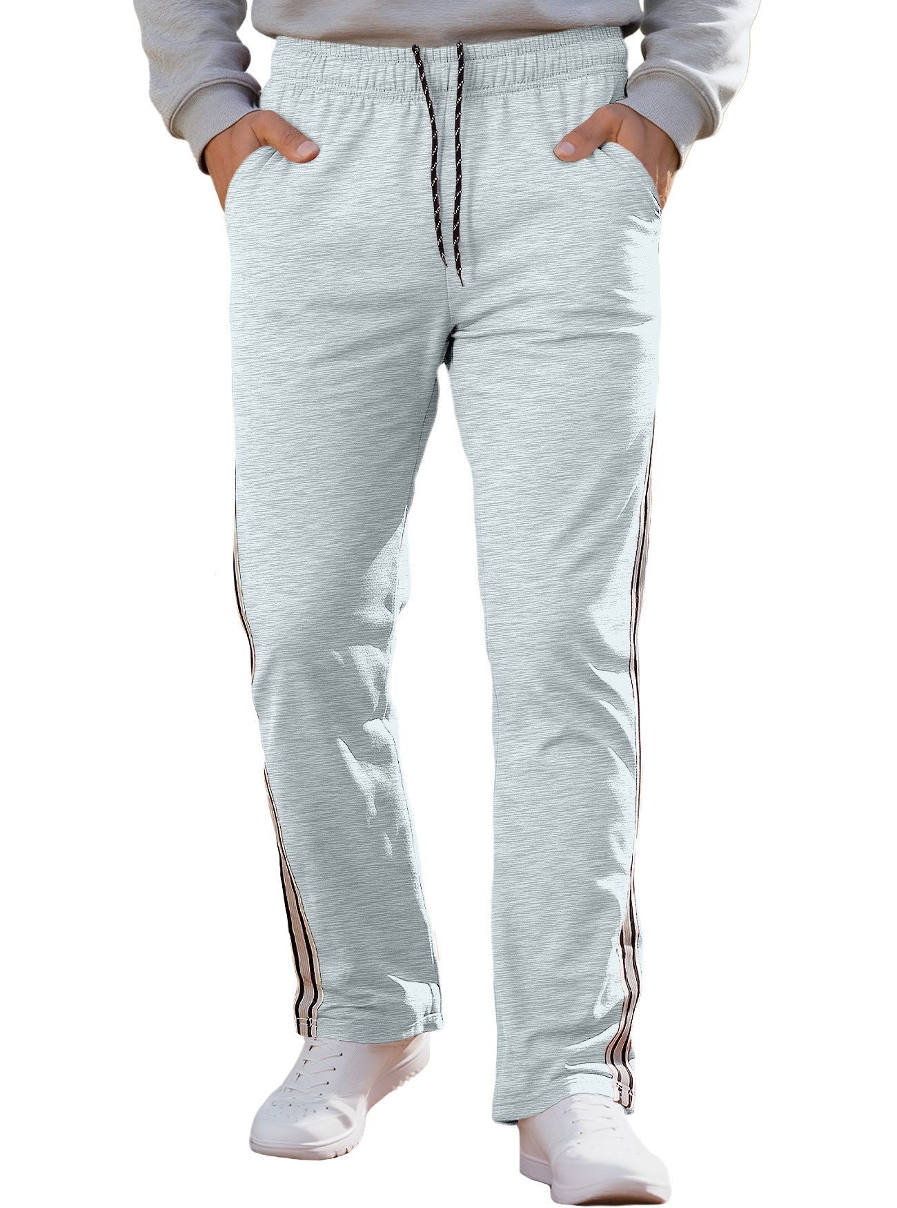 Independent Brand European and American Men's Pearl Cotton Twill Casual Sports Side Stripe