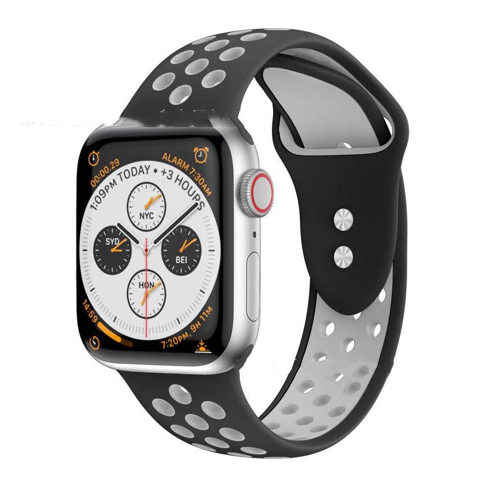 Two Tone Double Nails Trou rond Silicone Strap Sport Style