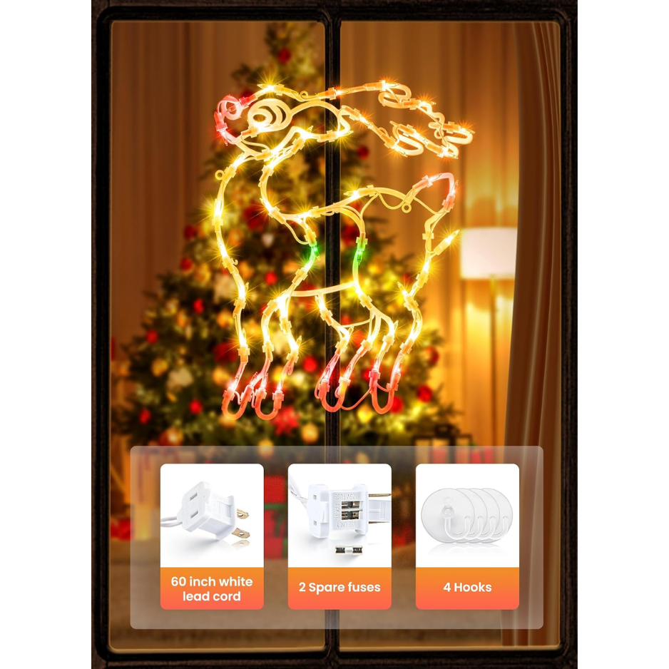 4 Packs Décorations de fenêtre de Noël