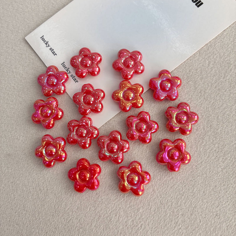 Perles de fleurs de Plumeria acrylique avec trou droit