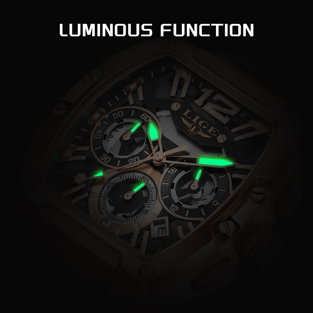 Sports Watch Multifonctionnel Waterproof Calendrier lumineux