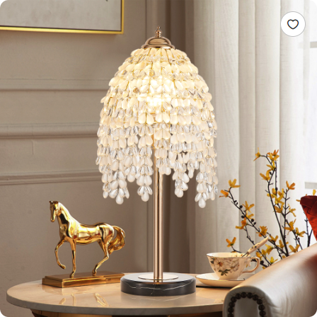 Élégante lampe de table en cristal de 19 pouces de hauteur Vintage Waterfall Design avec Teardrop Grape Cry