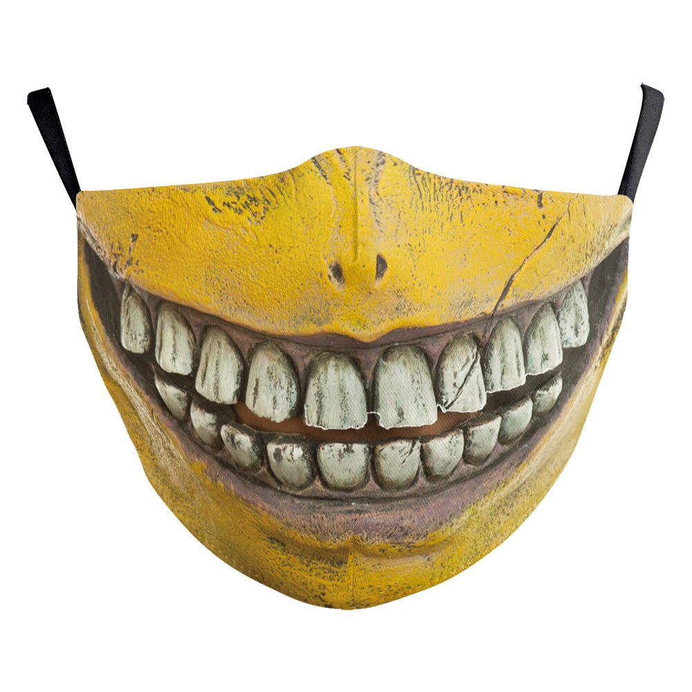 Halloween impression numérique drôle Horreur visage double couche masque de poussière