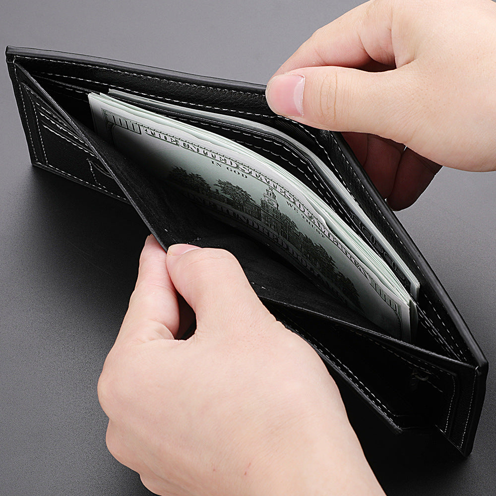 Multi-fonctionnel Fentes de cartes multiples Retro Portefeuille Court Homme