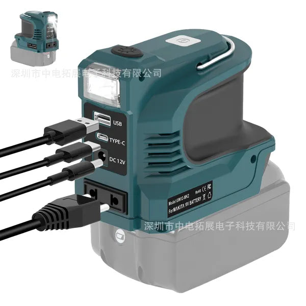 Convertisseur de tension de batterie LXT 180W 18V (onduleur) avec banque d'alimentation LED USB